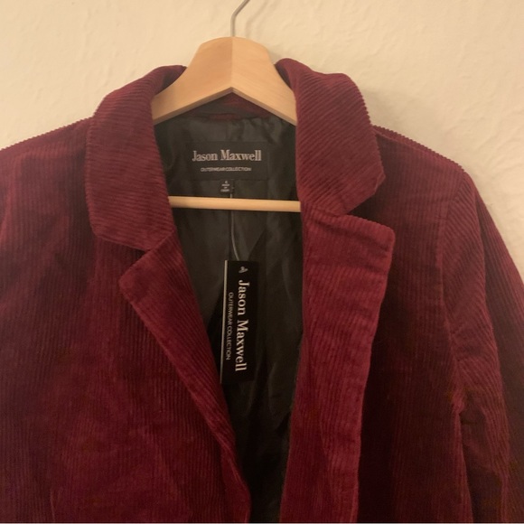 Burgundy Jason Maxwell Corduroy Jacket Large - Picture 3 of 3
